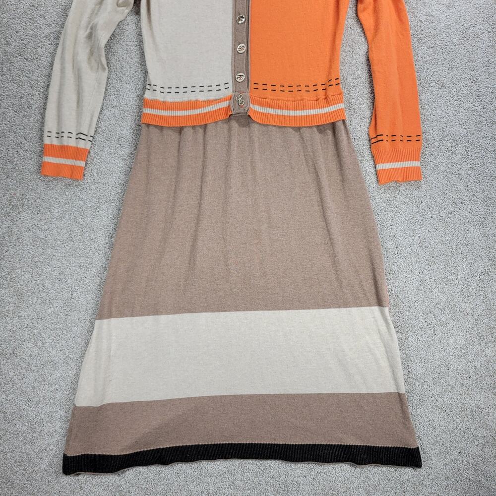 Elisa Cavaletti Blu Sweater Dress Womens 6 Cashmere Wool Blend Patchwork Knit - Picture 9 of 16